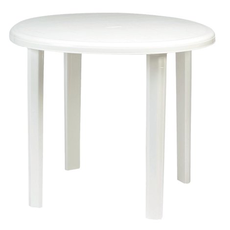 Tisch Vollkunststoff ⌀ 90 cm, Weiß