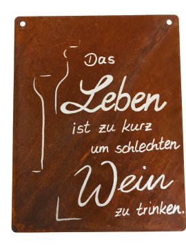 Tafel Wein + Beschriftung 18x23 cm (BxH)