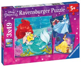 RAVENSBURGER Puzzle Abenteuer der Prinzessinnen 3x49-tlg.