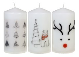 JEKA Stumpenkerze Dekor XMas Sortiert 150x80 mm (ØxH)