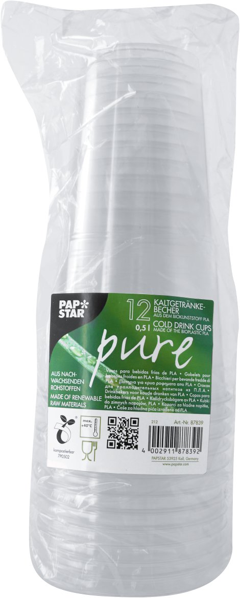 Trinkbecher Plastik klar 0,5 l 12 Stk.