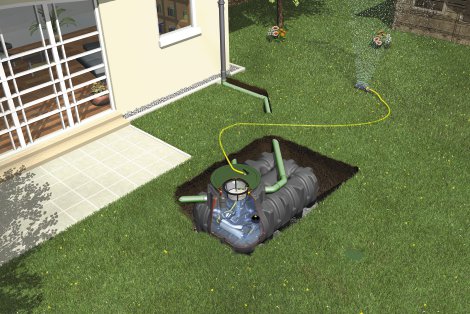 GRAF Flachtank Platin Gartenpaket Comfort begehbar 1500l