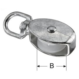 Seilrolle mit Wirbel, galvanisch verzinkt und chromatiert, SB verpackt