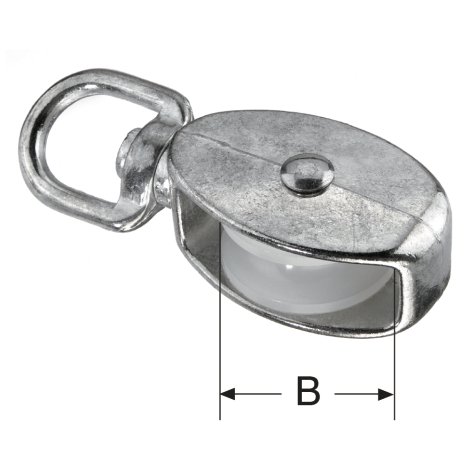 Seilrolle mit Wirbel verzinkt für 8 mm Seil