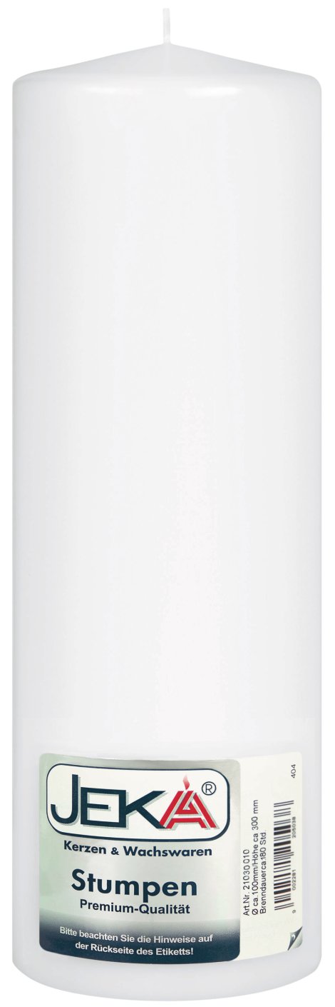 JEKA Stumpenkerze Weiß glatt 80x150 mm (ØxH)