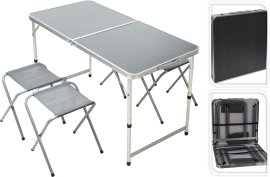 Campingtisch-Set (4 Hocker & Tisch 120x60 cm)