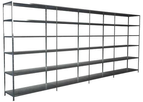 SCHULTE REGALWELT Grund + Anbauregal 24 Böden verzinkt 230x380x50 cm