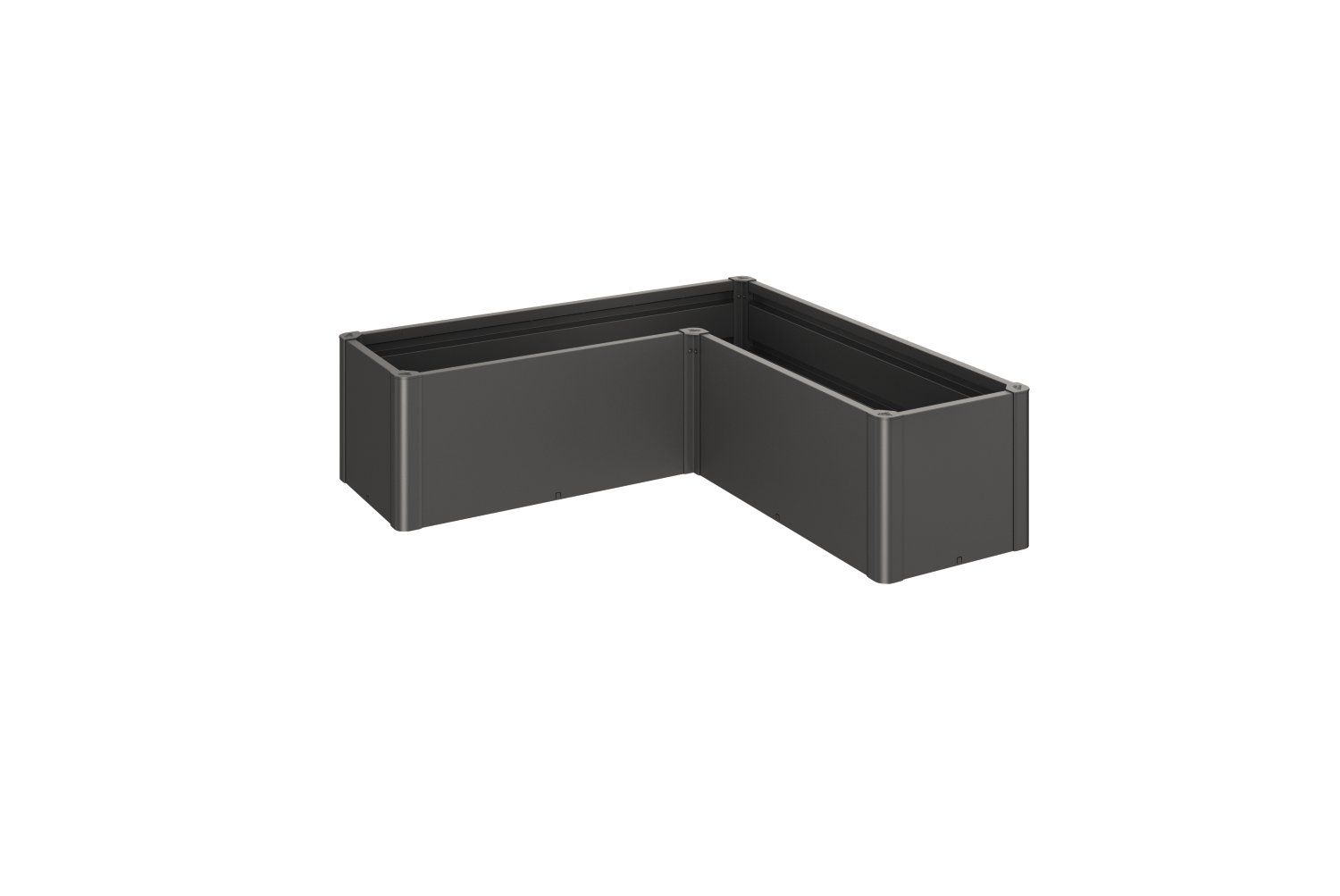 BIOHORT Pflanzbeet Belvedere Mini L 150 = L-Form, 152x152x45 cm, Dunkelgrau-metallic