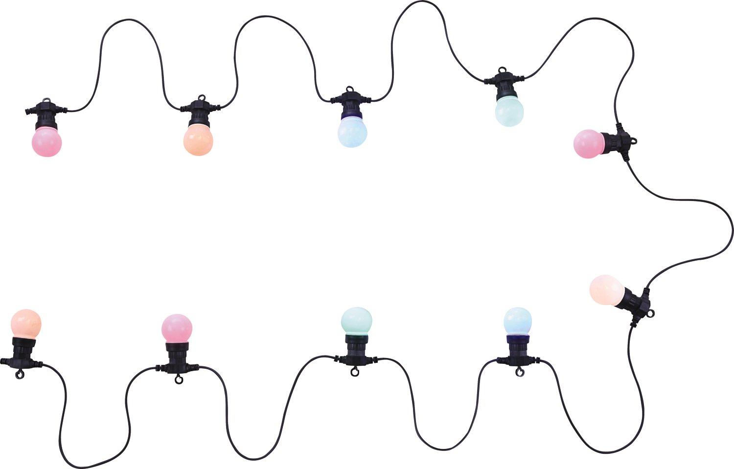 GLOBO LED-Partylichterkette Nirvana Schwarz/Bunt leuchtend 0,3W  Länge 4,5 m