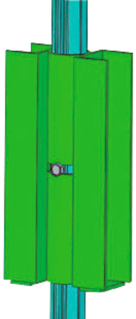 H+S Sockelbretthalterung für Zwischensäule grün