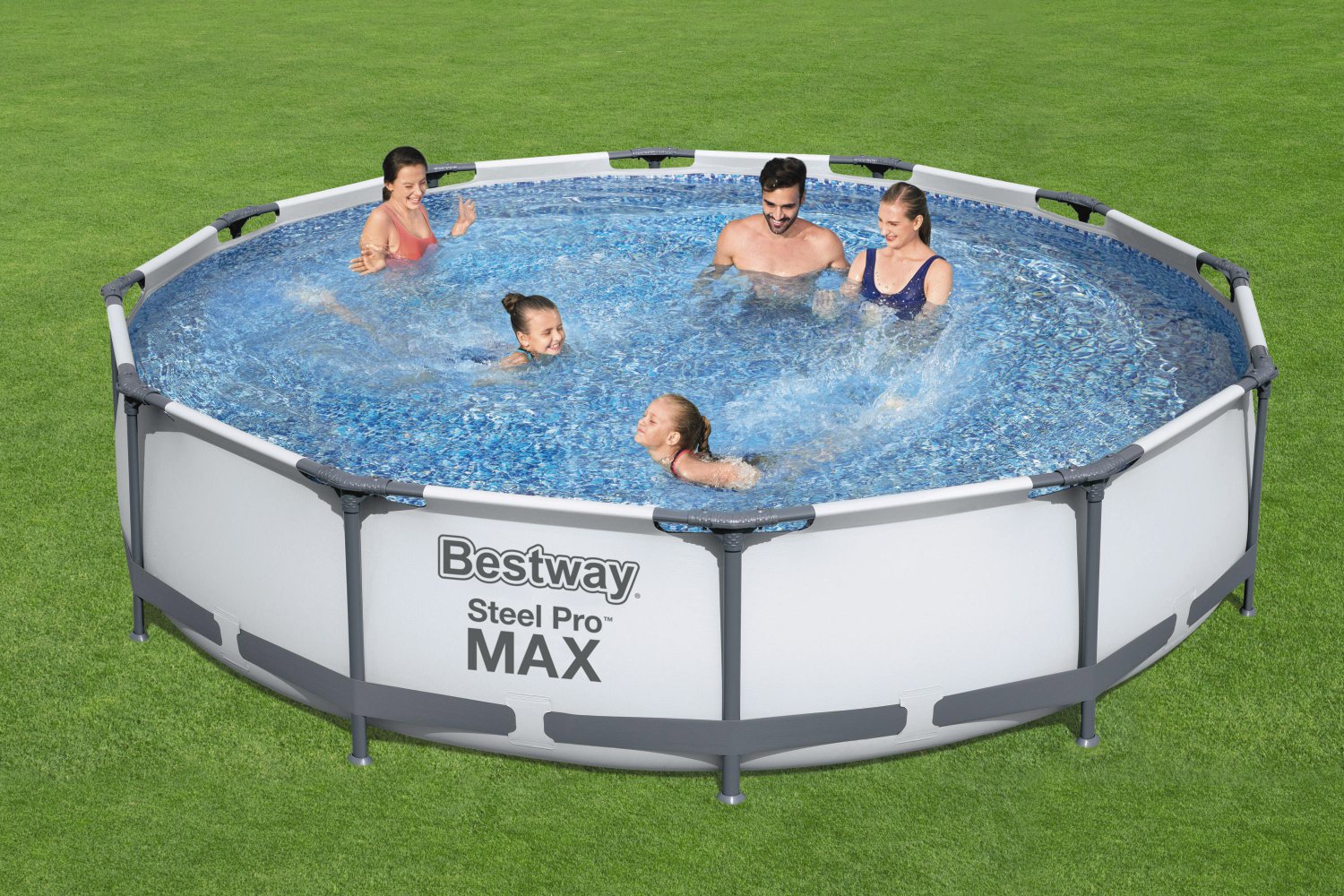 BESTWAY Steel Pro Max Frame Pool mit Filter 3,66 x 0,76 m 12 Volt