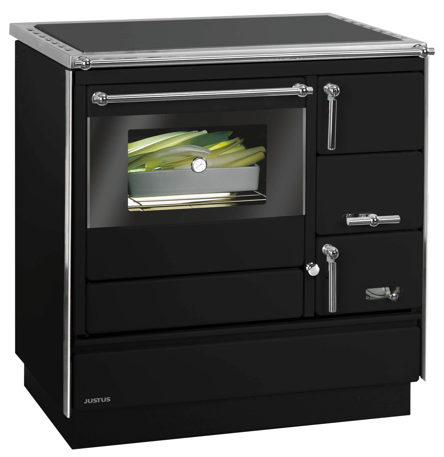 ORANIER Festbrennstoffherd Linz Schwarz (7 kW) - links