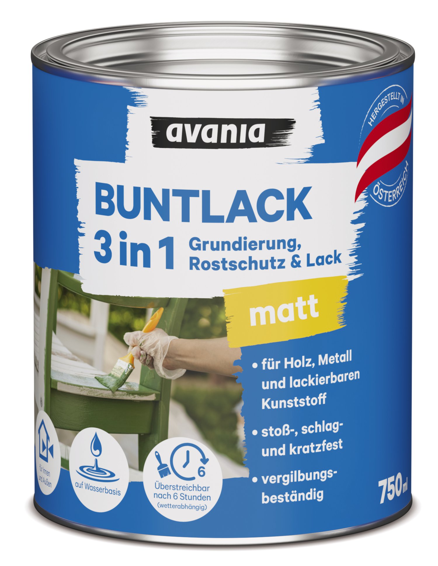 AVANIA 3in1-Buntlack matt Moosgrün 375 ml