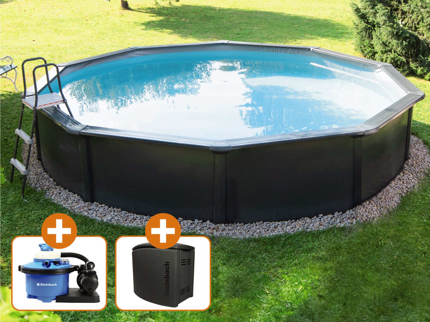 STEINBACH Stahlwandpool-Set Nuovo Deluxe II Medium