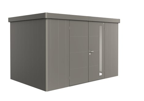 BIOHORT Gerätehaus Neo 2D Doppeltür 348x236x222 cm, Quarzgrau-Metallic