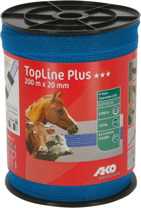 AKO Band TopLine Plus 200 m x 20 mm, blau