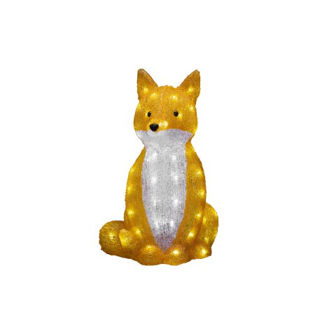 LED-Outdoor Figur Fuchs sitzt Acryl Kaltweiß 64 Dioden