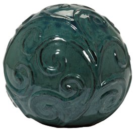 Keramik-Dekokugel glasiert, OceanGrün