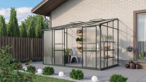 VITAVIA Anlehngewächshaus Osiris 6500 HKP 6 mm Grün