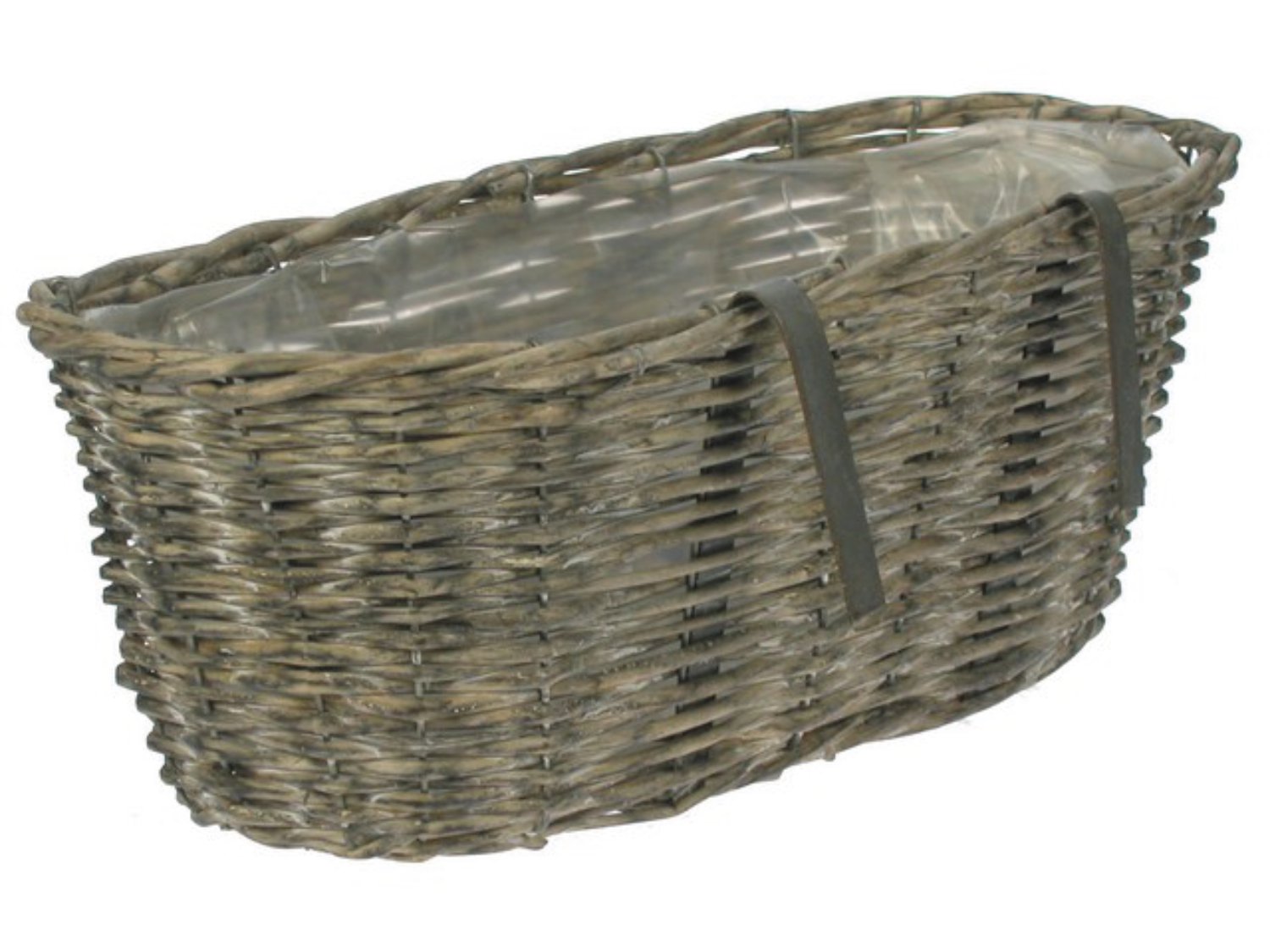 Balkonkorb Rattan Grau 46x20x16 cm