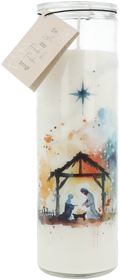 Wunschlicht Glas Weihnachten Weihnachtskrippe