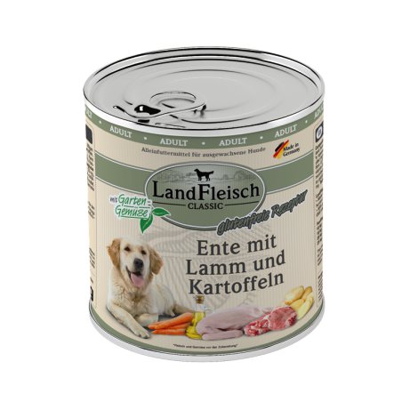 Landfleisch Hundenassfutter Ente, Lamm & Kartoffel 800 g