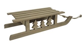 Dekofigur Schlitten Natur