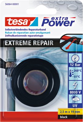 TESA Reparaturband Extreme Repair Schwarz 2,5 m x 19 mm