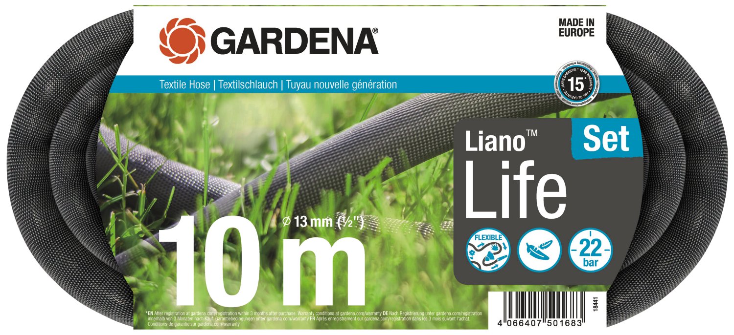 GARDENA Textilschlauch Linao™ Life 1/2" 10 m AKTION