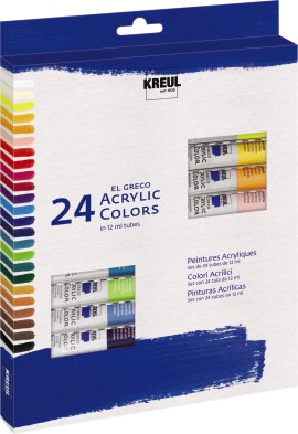 KREUL Acyrlfarbe el Greco 12 ml Tuben 24er-Set