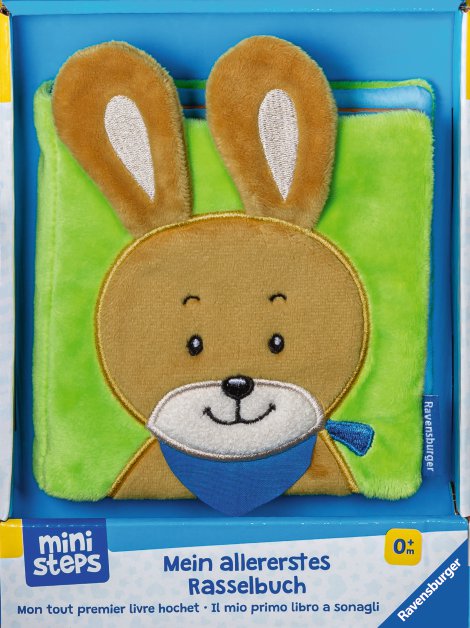 RAVENSBURGER Mini Steps Stoffbuch Mein allererstes Rasselbuch