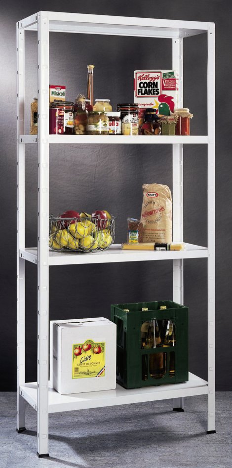 SCHULTE REGALWELT Grundregal 4 Böden Weiß 137x75x30 cm