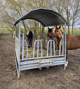 Viereckraufe mit Palisadenfressgitter 2 x 2 m