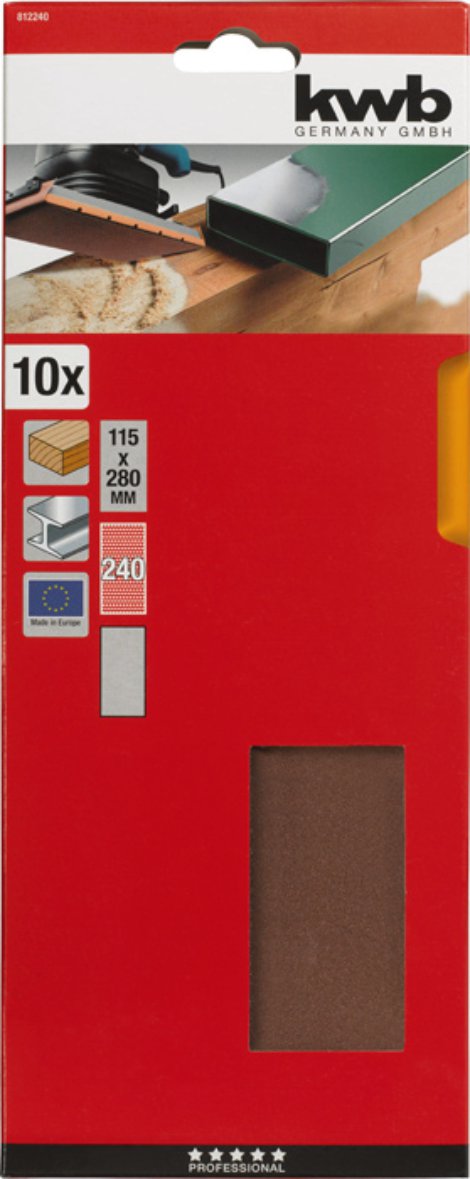 KWB Schleifstreifen Korund  K240 115 mm 10 Stk.