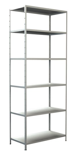 SCHULTE REGALWELT Steckgrundregal 6 Böden Weiß 230x60x50 cm