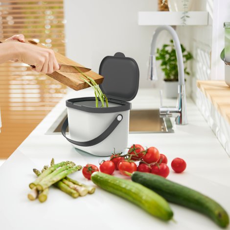 ROTHO Bio-Abfallbehälter Weiß 3,2 l