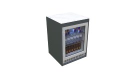 Küchenelement inkl. Kühlschrank Anthrazit Porzellan