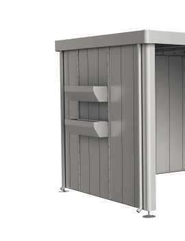 BIOHORT FloraBoard für Seitendach 2A-4D 84x3,9x197 cm Gerätehaus Neo, silber-metallic