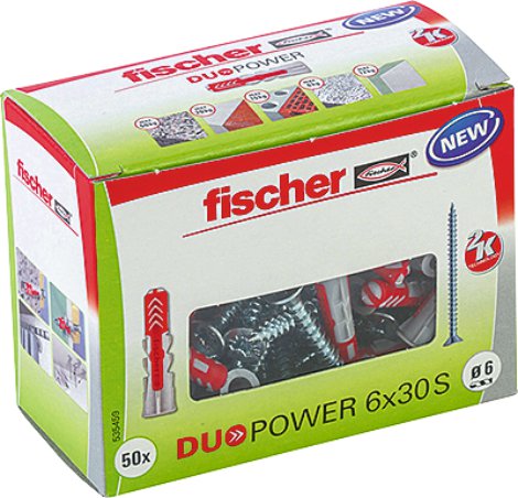FISCHER Universaldübel DuoPower mit Schraube 6x30 mm 50 Stk.