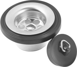 CORNAT Rezyklat Waschtisch-Ablaufventil 1 1/4" AG, ø 60 mm, grau