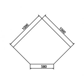 HAAS+SOHN Bodenplatte B-Form 100x100 cm   -  Abgeschrägter Kante 45°, klar