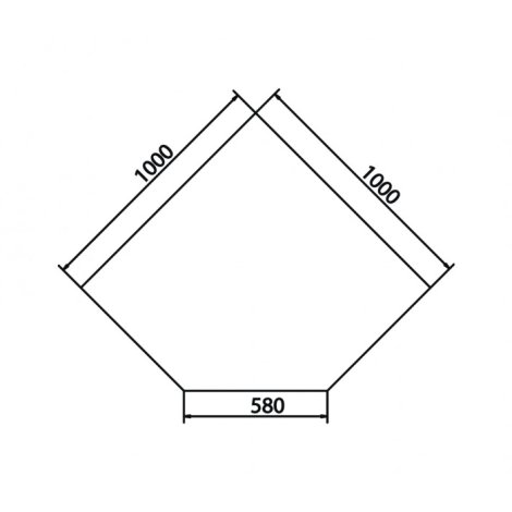 HAAS+SOHN Bodenplatte B-Form 100x100 cm 6 mm -  Abgeschrägter Kante 45°, klar