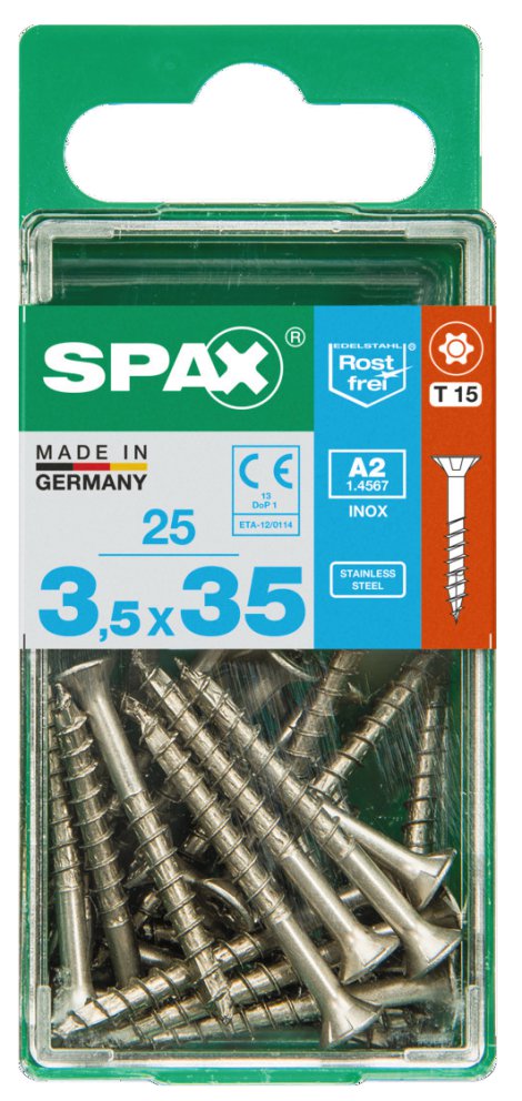 SPAX Schraube A2 Torx 3,5x35 S 25 Stk.