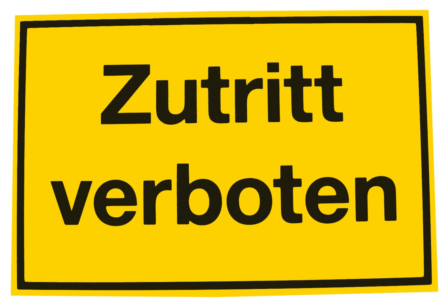 ALPERTEC Schild Zutritt verboten Gelb/Schwarz 20x3 cm