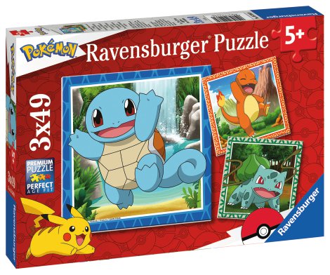 RAVENSBURGER Puzzle Glumanda, Bisasam und Schiggy