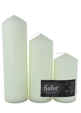 Laternenstumpen-Set Elfenbein ⌀ 68x150/180x210