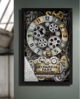 Wanduhr Steampunk