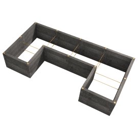 LEIER Hochbeet Durisol Anthrazit U1-Form 450x230x80 cm (LxBxH)