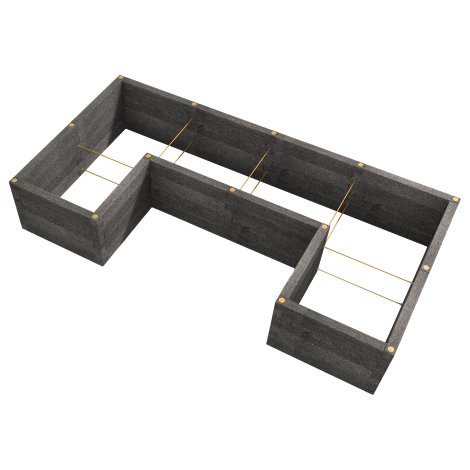 LEIER Hochbeet Durisol Anthrazit U1-Form 450x230x80 cm