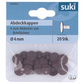 SUKI Abdeckkappe Kunststoff Braun Ø 4 mm 20 Stk.